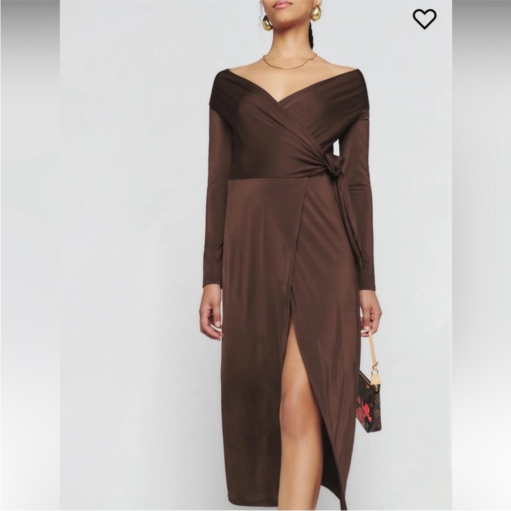 NWT Reformation Amal Knit Brown Dress Size M
